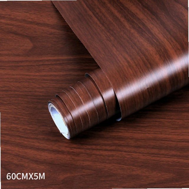 PVC wood grain wallpaper for Kitchen Films reconditioned clothes closet closet door furniture for home office Decor Wall Sticker