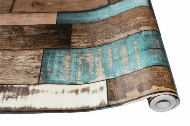 0.45*6m/Roll Vintage Wood 3D self adhesive Wallpaper for walls Rolls Mural Contact paper Living Room Kitchen Bathroom Home Decor