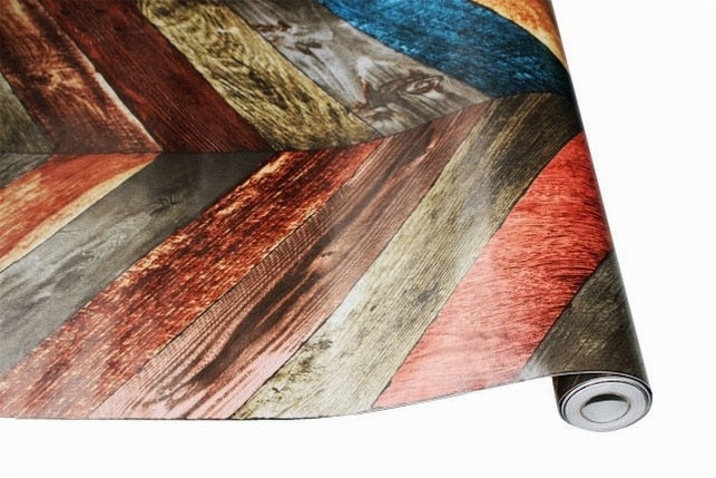 0.45*6m/Roll Vintage Wood 3D self adhesive Wallpaper for walls Rolls Mural Contact paper Living Room Kitchen Bathroom Home Decor
