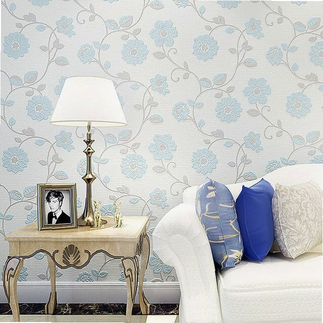 10 Meter Three-dimensional Non-woven Wallpaper 3D Romantic Pastoral Warm Bedroom Living Room Bedside TV Background Wallpaper