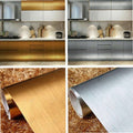 2/4m PVC Vinyl Stainless Steel Self adhesive Wallpaper for Kitchen Appliance Peel and Sticker Shelf Liner Adhesive Contact Paper